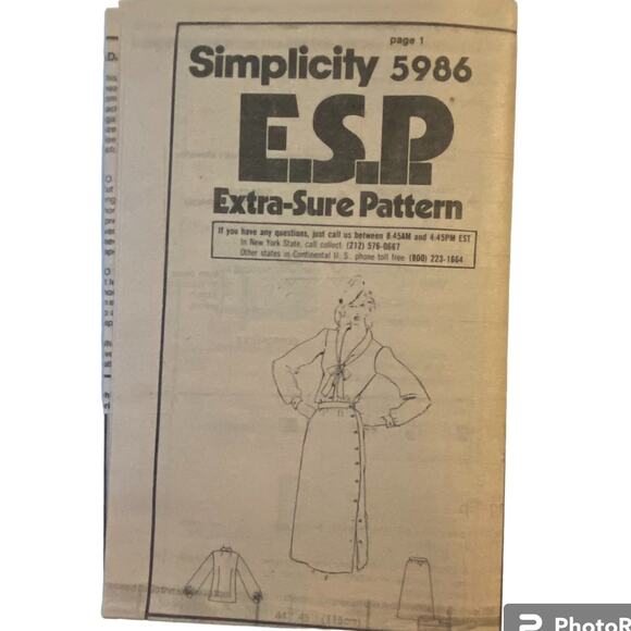 Simplicity 5986 Pattern Top Skirt Miss 12-16 Business Capsule Tailored Pockets - Picture 5 of 7